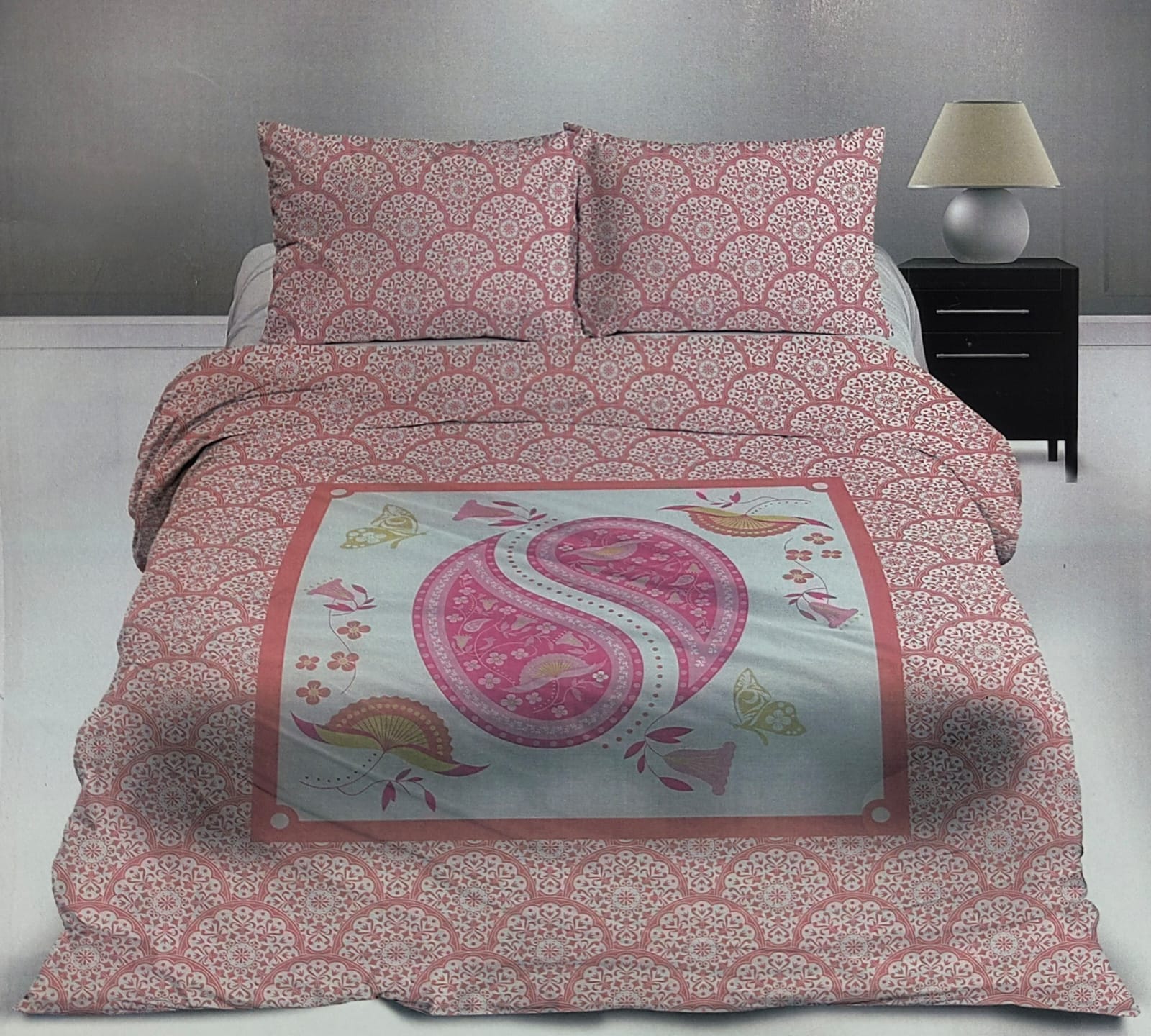 Yin yang floral double bedsheet