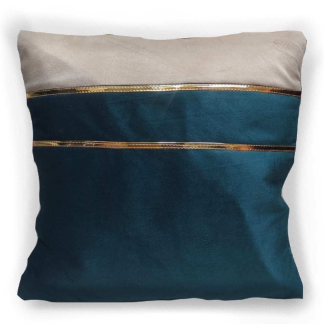 Luxury teal velvet accent cushion cover