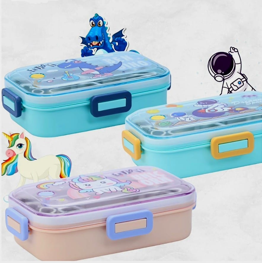 Fun prints kids lunch box with dual compartments