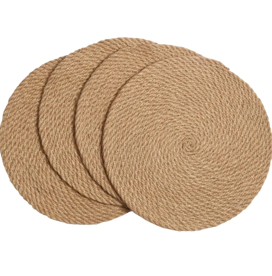Round jute table mat