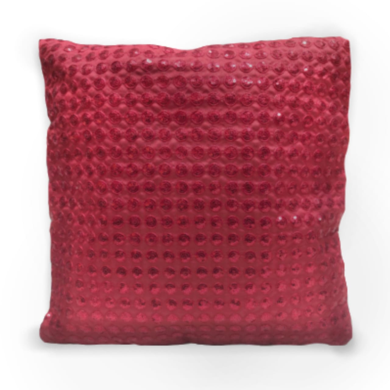 Ruby red sequin cushion cover