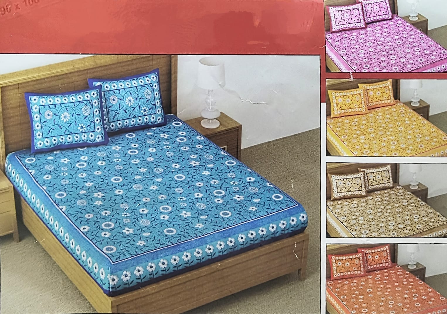 Ethnic Jaipuri Print Double Bedsheet