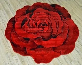 Floral rose round rug